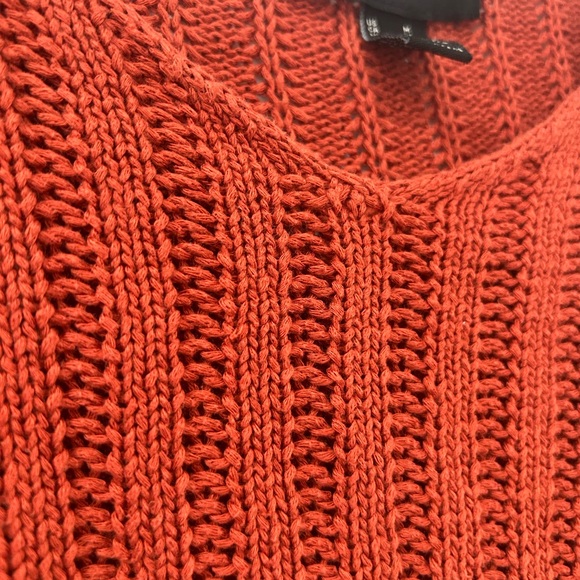 MEDIUM FOREVER 21 ORANGE KNIT LONG SLEEVE CROP TOP - Picture 5 of 7